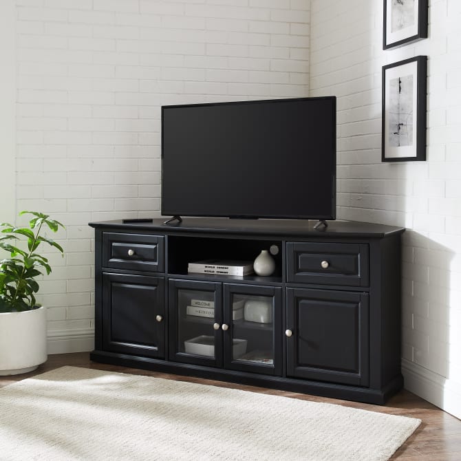 60" Corner Tv Stand , Black Crosley Furniture