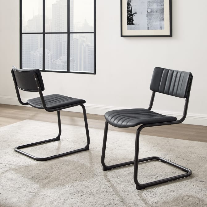 CONRAD 2PC CANTILEVER DINING CHAIR SET