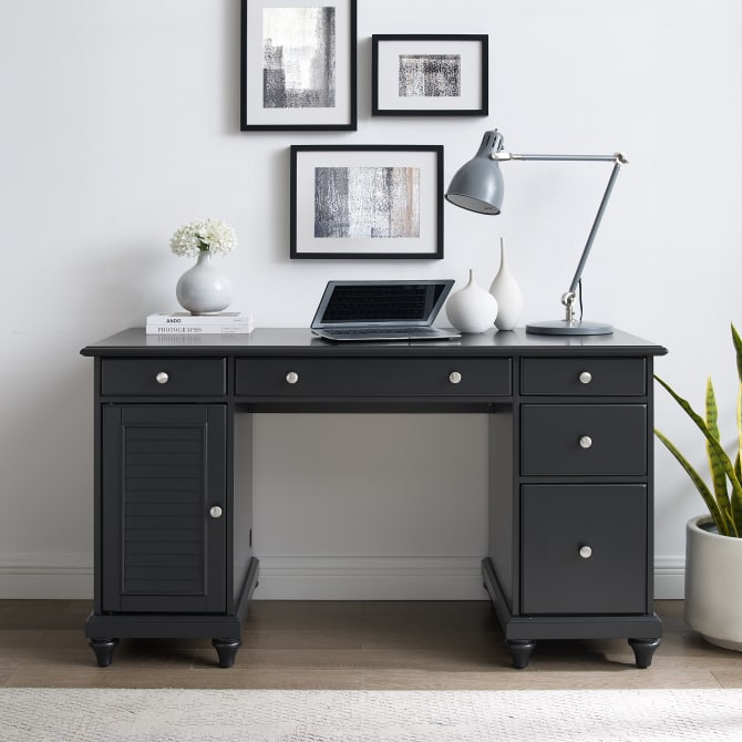 PALMETTO COMPUTER DESK , Black Crosley Furniture