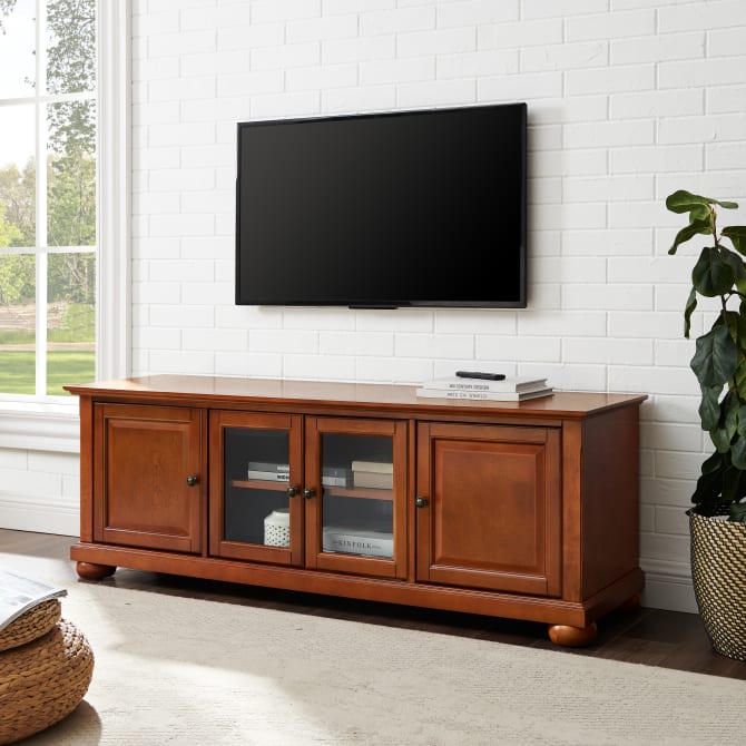 Alexandria 60" Low Profile Tv Stand, Cherry Crosley Furniture