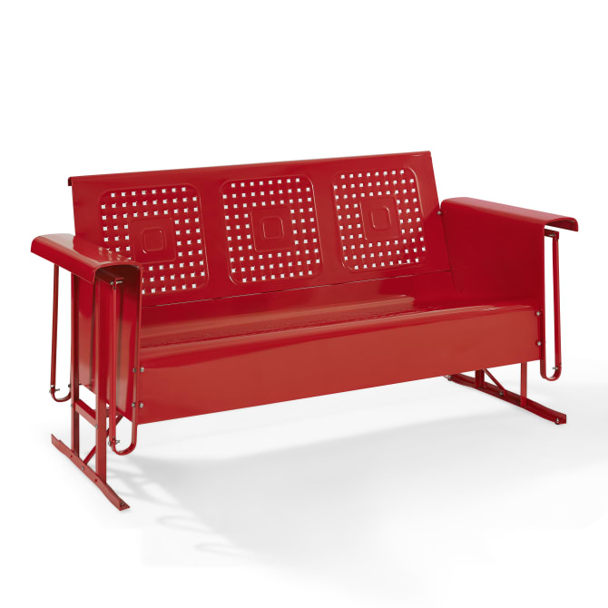 BATES OUTDOOR METAL SOFA GLIDER, BrightRedGloss Crosley Furniture