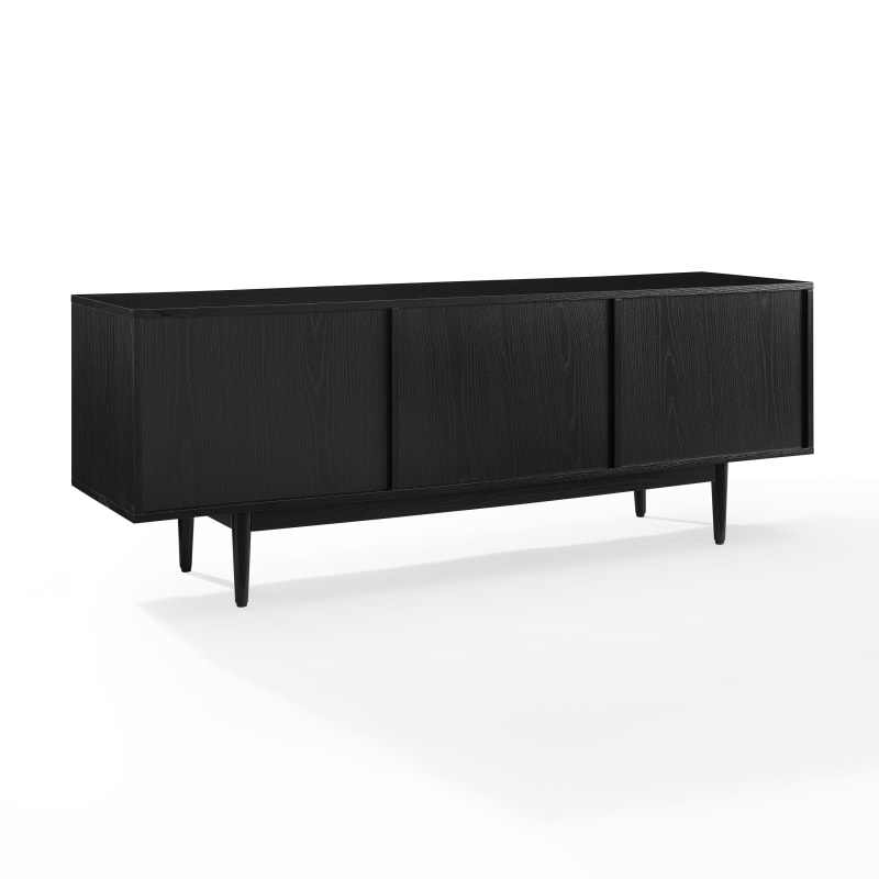 LIAM LARGE RECORD STORAGE CONSOLE Black Crosley Furniture