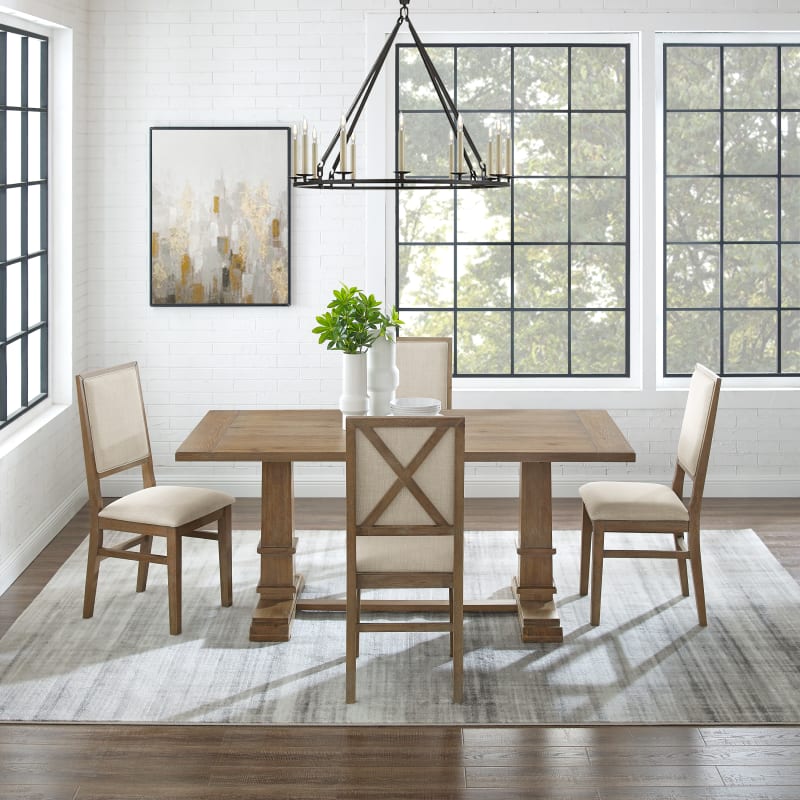 JOANNA 5PC DINING SET , Rustic-Brown - Crosley Furniture