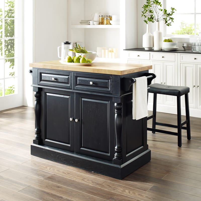 Crosley Furniture - OXFORD KITCHEN ISLAND W/UPHOLSTERED ...