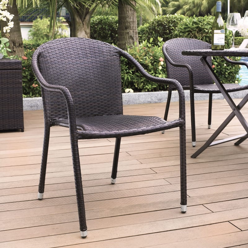 Palm Harbor 4pc Outdoor Wicker, Wicker Stacking Chairs