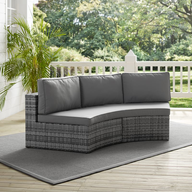 Catalina Outdoor Wicker Round Sectional, Outdoor Round Sectional Sofa