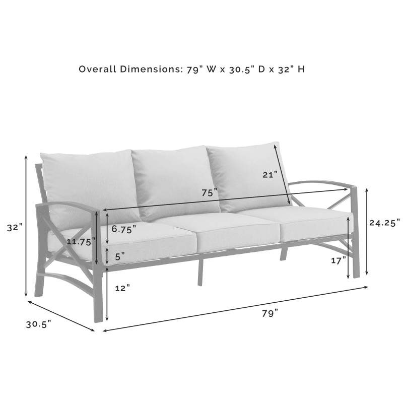 Crosley Furniture Kaplan 5pc Outdoor Metal Sofa Set W Fire Table